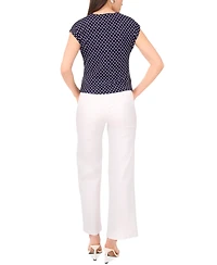 Sam & Jess Women's V-neck Twist-Front Short Sleeve Top