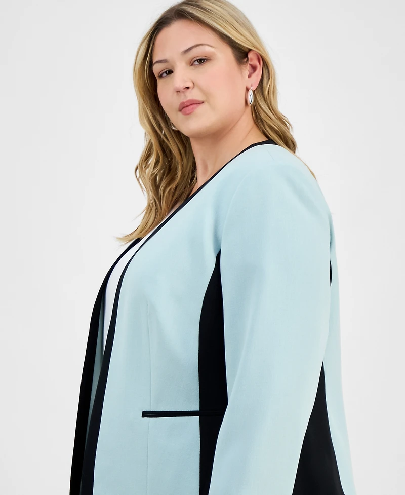 Kasper Plus Open-Front Jacket