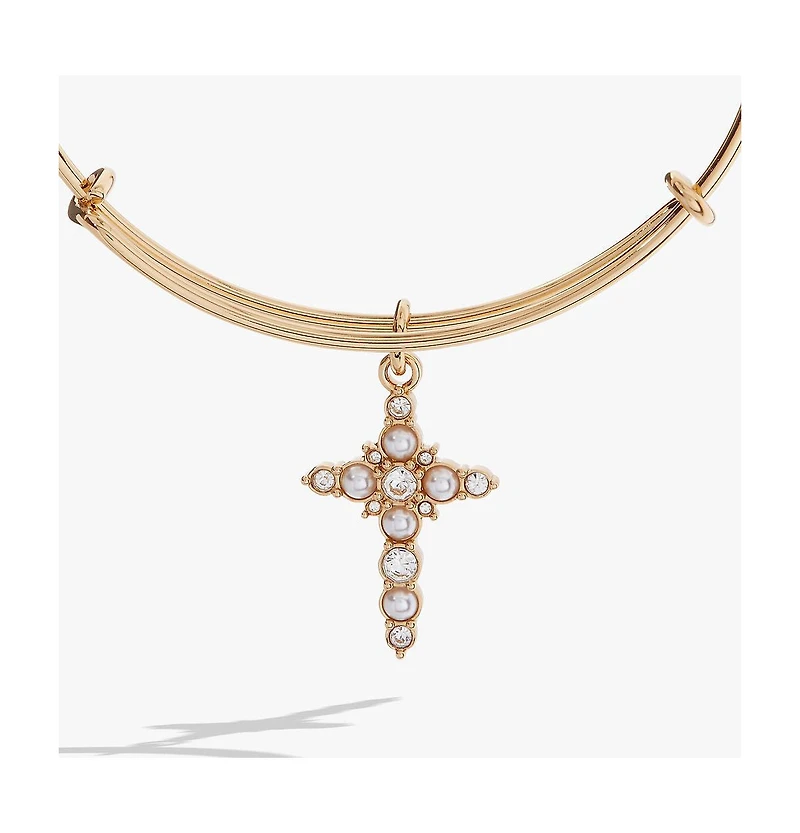 Pearl Basics Accents Cross Bangle Bracelet