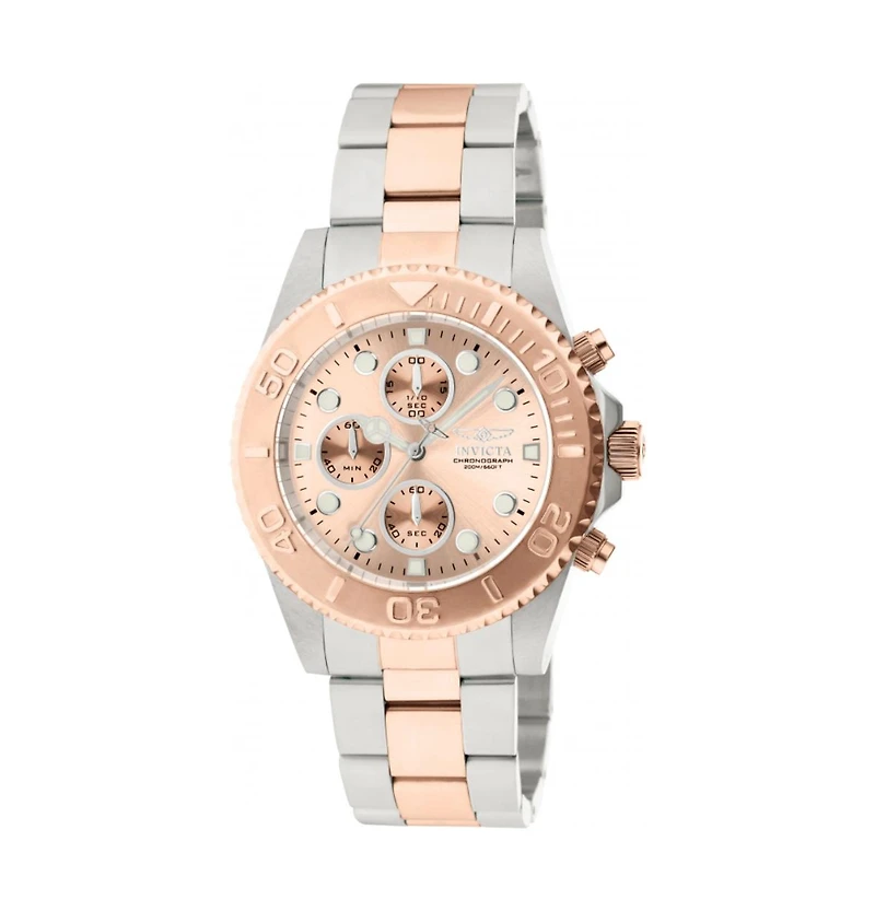 Invicta Men's 1775 Pro Diver Quartz Chronograph Rose Gold Dial Watch