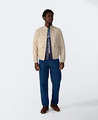 Furniq Uk Men's Men s Leather Bomber Jacket, Created for Macy