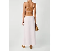 WeWoreWhat Women's Tie Waist Linen Skirt