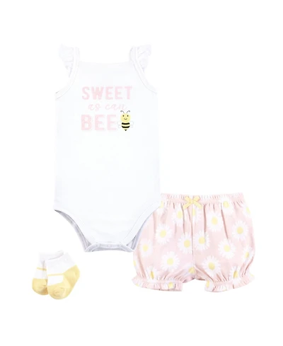 Hudson Baby Girls Bodysuit, Short and Sock