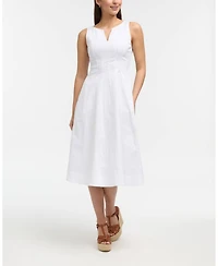Ellen Tracy Women's Sleeveless Paneled Midi Dress
