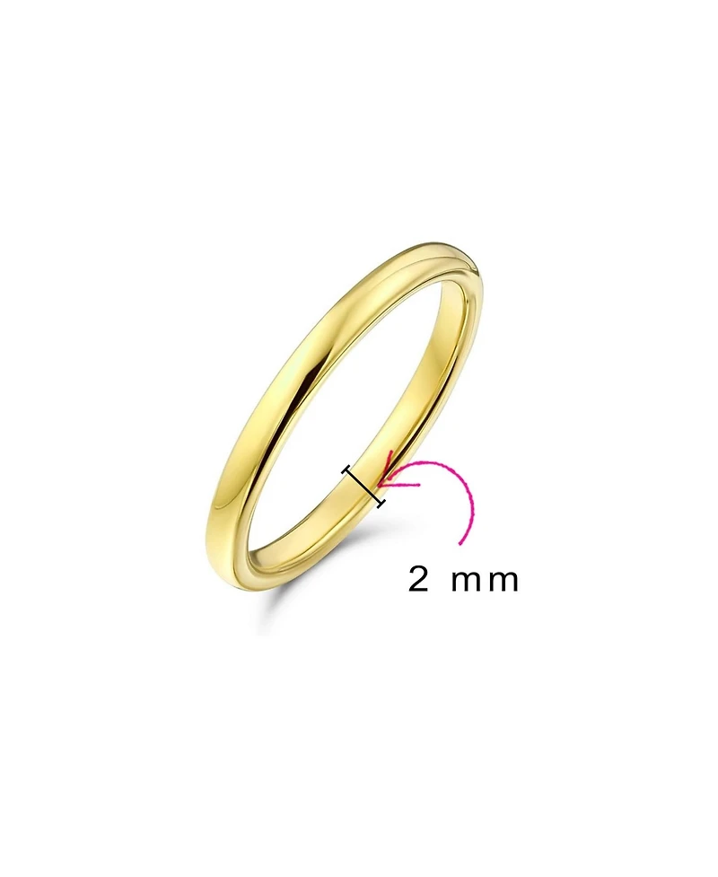 Bling Jewelry Thin Dome Titanium Eternity Band Ring Polished Comfort Fit 2MM