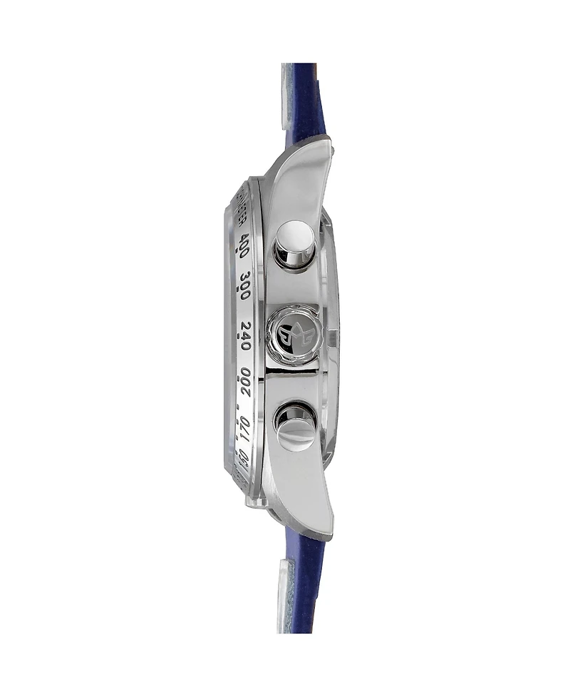 Abingdon Co. Women's Jordan Chronograph Multifunctional Cobra Blue Leather Strap Watch, 40mm