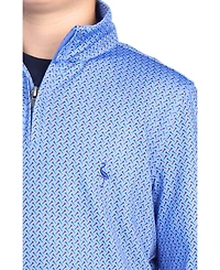 Tailorbyrd Boys Blue Tees Printed Performance Quarter Zip