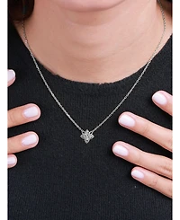 Devata Clover Filigree Chain Necklace in Sterling Silver, 16 in adj to 18 in