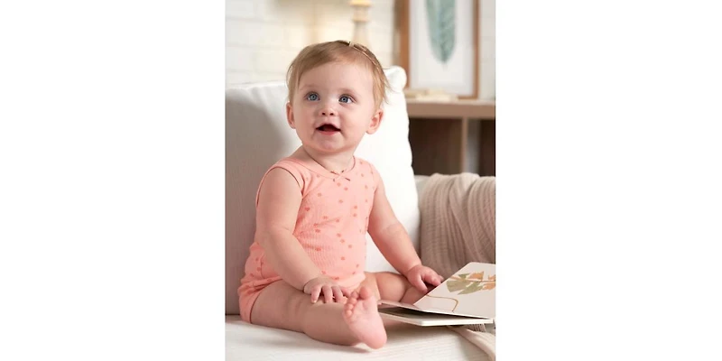 Gerber Baby Girls Sleeveless Flowers Onesies, 5-Pack