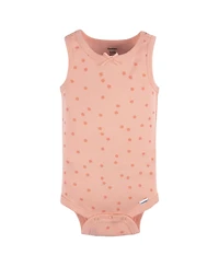 Gerber Baby Girls Sleeveless Flowers Onesies, 5-Pack