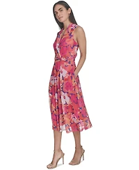 Jessica Howard Women's Floral Surplice-Neck Midi Dress