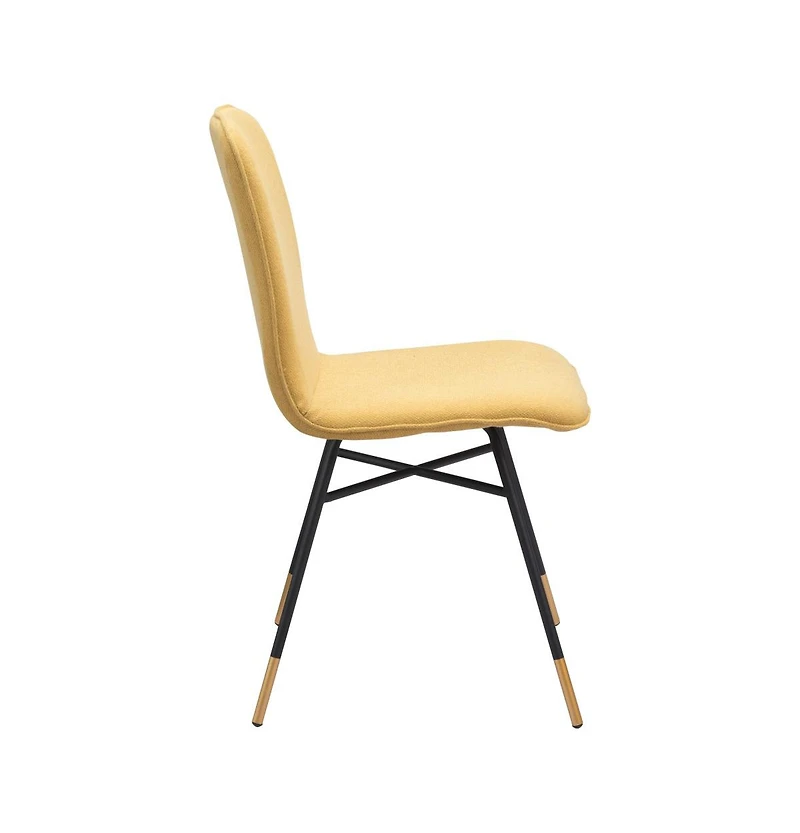 Set of Two Upholstered Fabric Dining Chairs for Kitchen and Dining Room