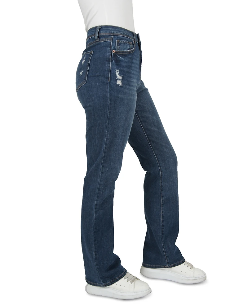 Rewash Juniors' High-Rise Loose Bootcut Jeans