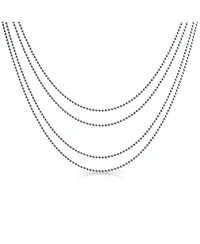 Bling Jewelry Set of 4 Thin Minimalist Stainless Steel Saturn Chain Necklace 18. 20, 24 & 30 Inch