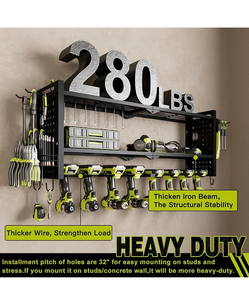 Hausource 3-Tier Power Tool Organizer Shelving Heavy Duty Storage Rack