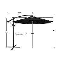Yaheetech 10 Ft Patio Offset Umbrella Cantilever Umbrella, Red