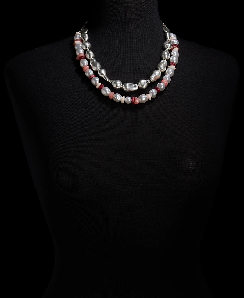 Style & Co Imitation Pearl & Bead Layered Statement Necklace, 18" + 3" extender, Macy's Exclusive