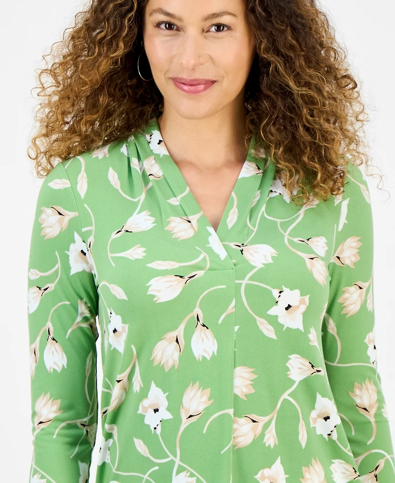 Jm Collection Petite Jackie Floral-Print Top, Exclusively at Macy's