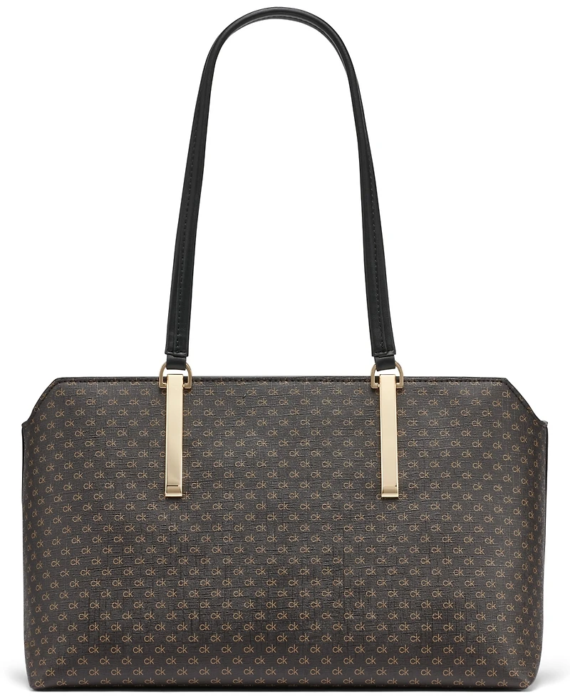 Calvin Klein Lori Mini Signature Top Zipper Tote Bag