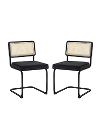 Set of Two Velvet Upholstered Dining Side Chairs with Stylish Design