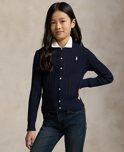 Polo Ralph Lauren Girls 2T-16 Cable-Knit Cotton Cardigan