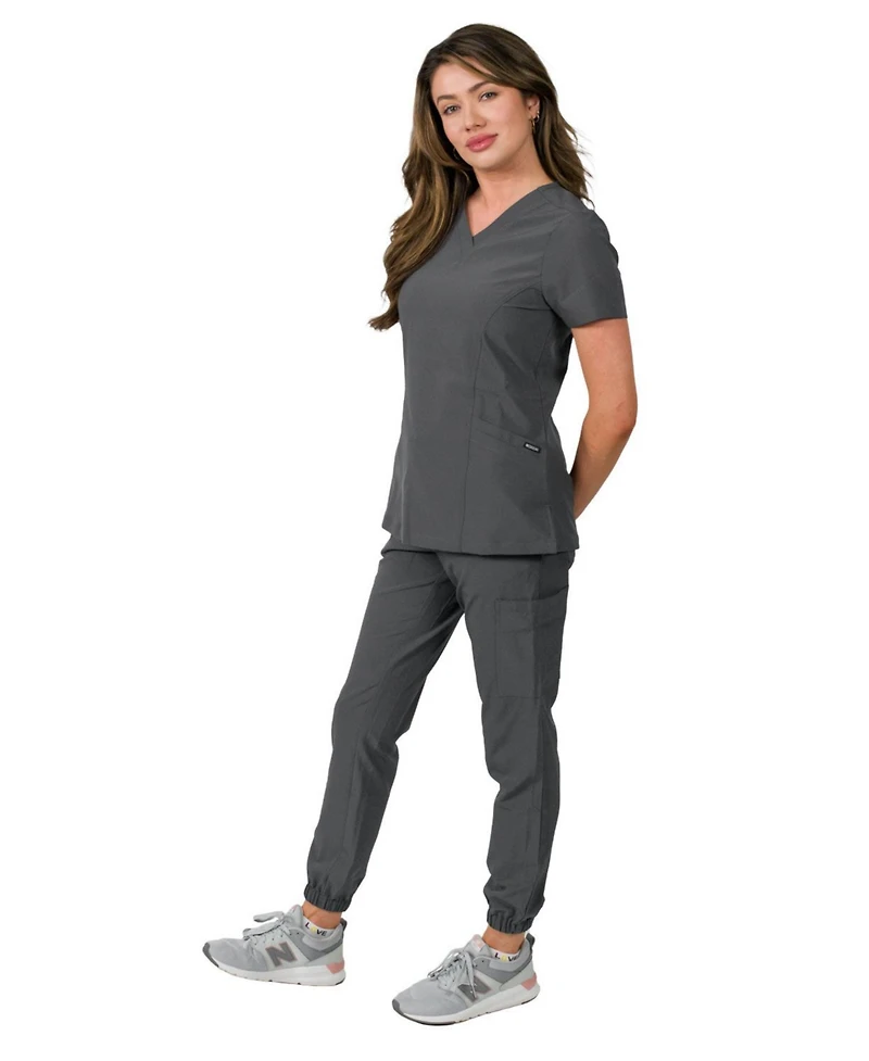 Medgear Women's Olivia 4 Pocket Top Gathered Jogger Pants Set