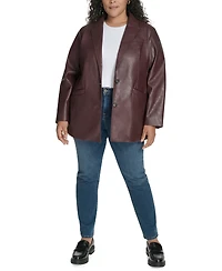 Levi's Plus Size Faux-Leather Peak-Lapel Jacket
