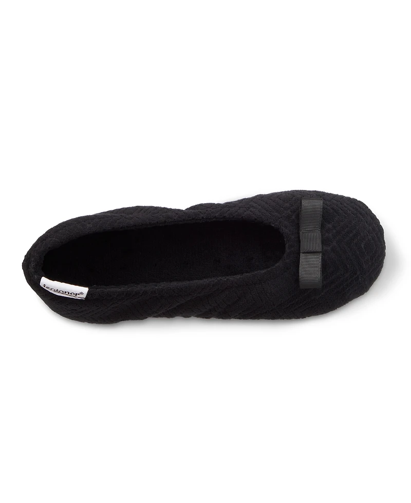 Isotoner Signature Women's Gemma Microterry Ballerina Slippers