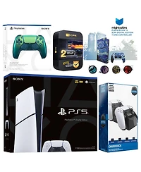 Sony Playstation 5 Slim Digital with Extra Volcanic Red Controller, Charging Dock and MightySkins Decal Voucher + 2 Year Cps Extended Warranty