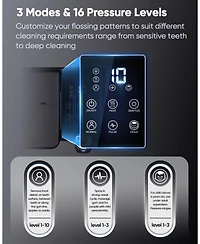 MySmile LP233 Pro Uvc Sterilizable Countertop Water Flosser 800ML Tank Digital Display with a Filter 3 Modes and 6 Jet Tips (Lightning Silver)