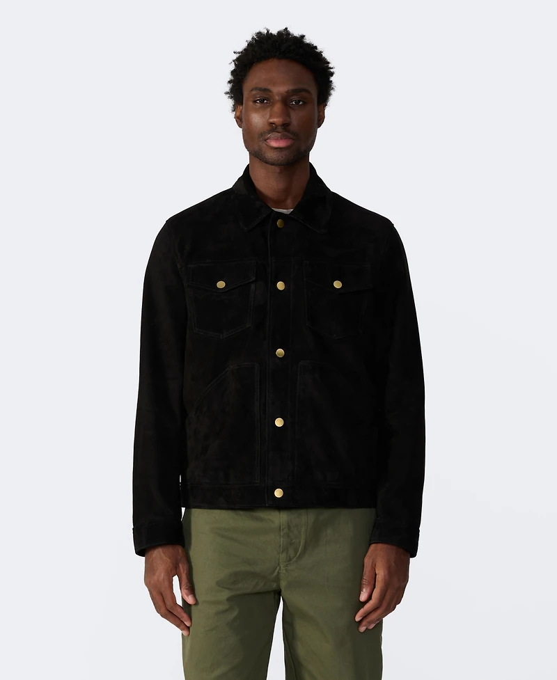 Furniq Uk Men's Men s Suede Trucker Jacket, Created for Macy