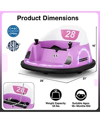 12V 360° Ride on Bumper Car for Toddlers with Remote Control