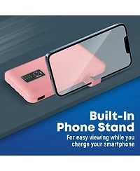 GabbaGoods 10,000mAh Rapid Charging Power Bank with Lcd Battery Display, 4 Built-In Cables, and Phone Stand