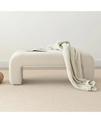 47" Velvet Upholstered Waterfall Bench, Modern Bed Bench for Living Room or Entryway-Maison Boucle
