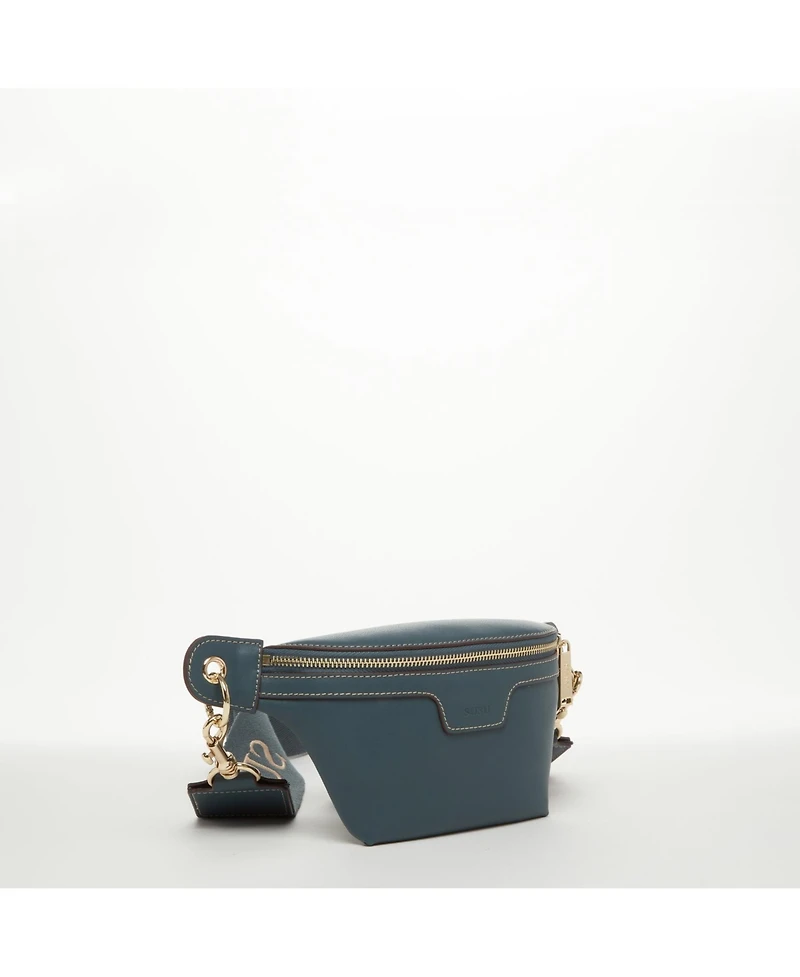 Susu Chest Sling Bag Shoulder Sling Bag Small Blue Leather Crossbody Sling Bag
