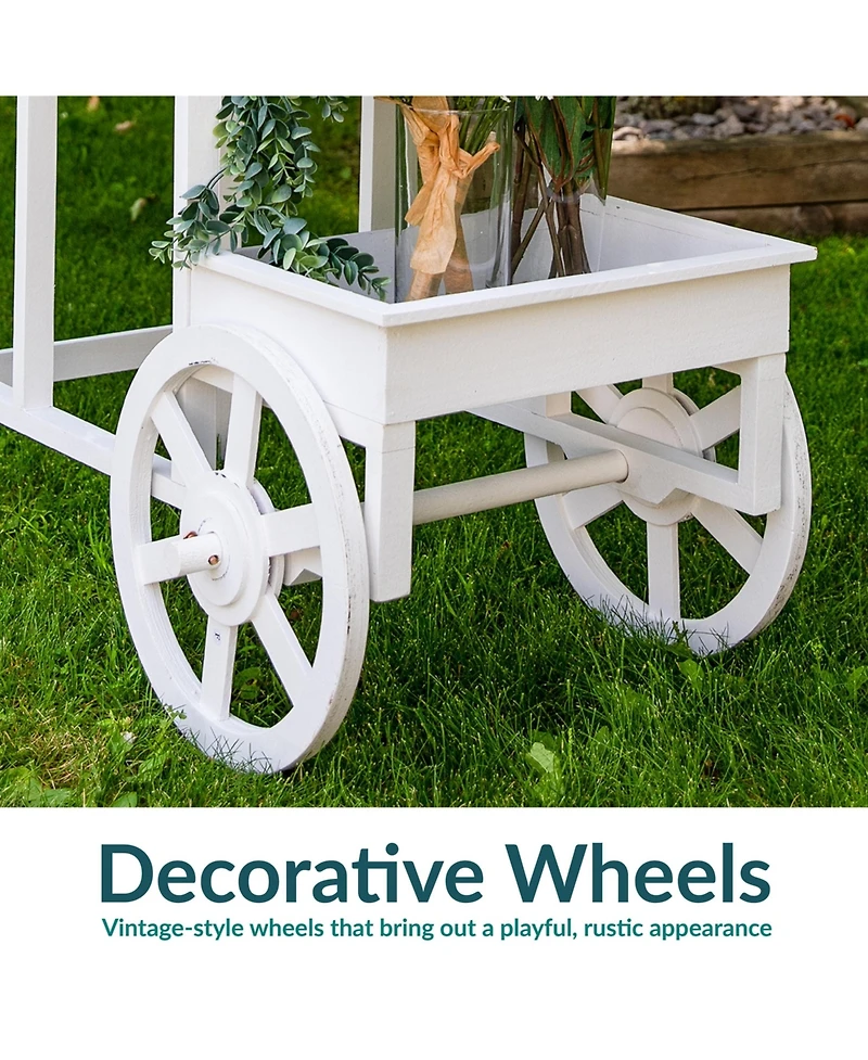 3-Tiered Fir Wood Plant Stand with Chalkboard - 44.25” H - White