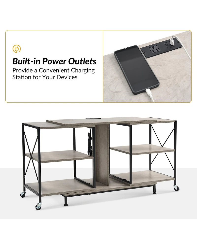 Patricio Flexible Tv Stand with Power Outlets