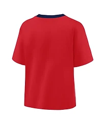 Fanatics Women's Red/Graphite St. Louis Cardinals Oversized Race To Win V-Neck T-Shirt