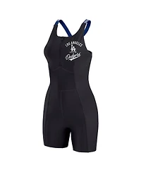 Wear By Erin Andrews Women's Black Los Angeles Dodgers Bodycon Quarter-Zip Romper