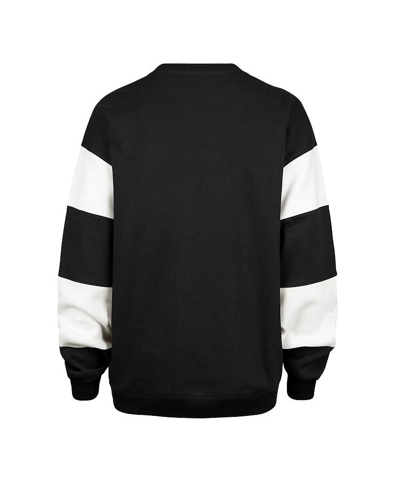 '47 Brand Women's Black Chicago Blackhawks Eephus Barred Pullover Sweatshirt