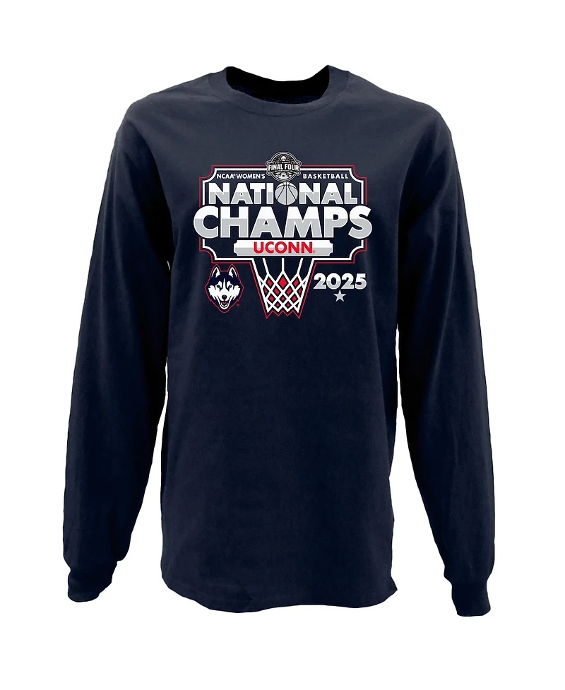 Blue 84 Men's Navy UConn Huskies 2025 Ncaa Women's Basketball National Champions Bracket Long Sleeve T-Shirt