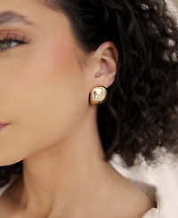Ettika Minimal Curved Square Stud Earrings