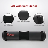 Sunny Health & Fitness Foam Barbell Pad, Heavy-Duty, High-Density Cushion for Squats, Lunges & Hip Thrusts
