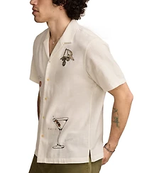 Lucky Brand Men's Vice Short Sleeve Button-Front Graphic Camp Shirt