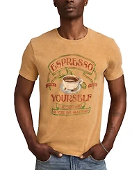 Lucky Brand Men's Espresso Yourself Short Sleeve Crewneck Graphic T-Shirt