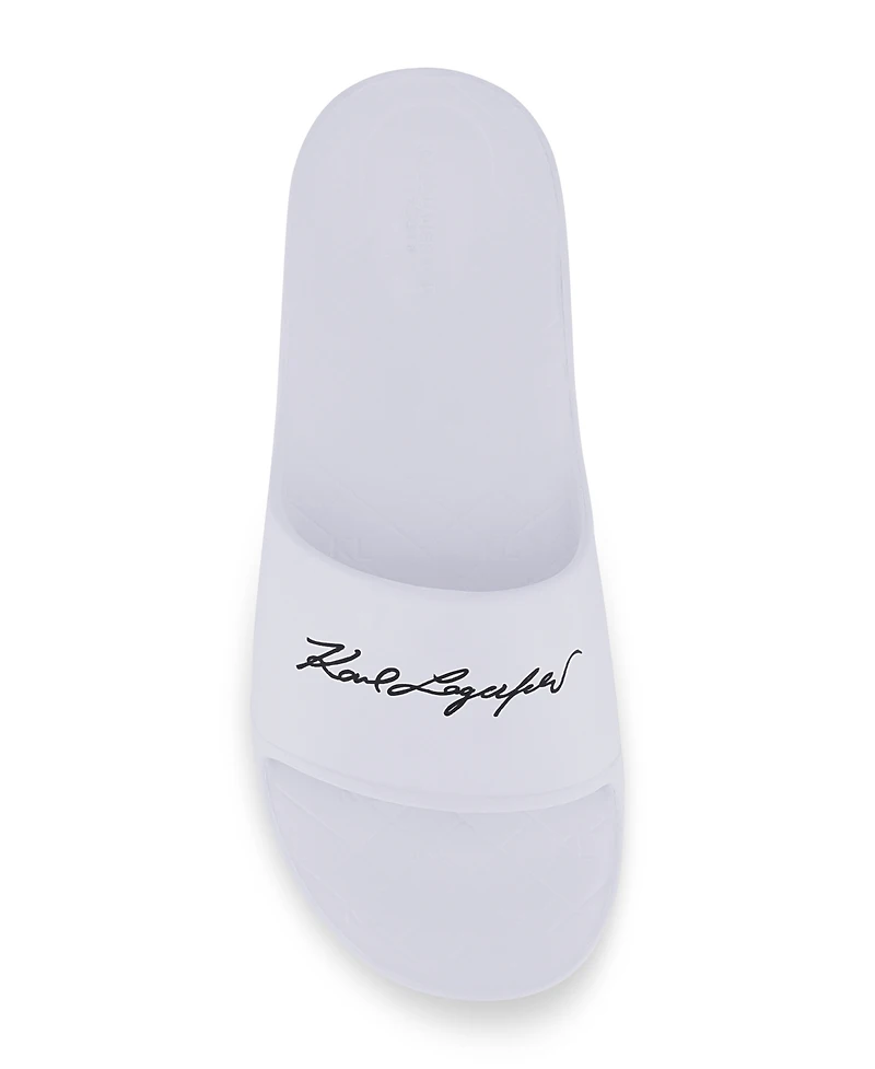 Karl Lagerfeld Paris Men's Signature Logo Print Slides