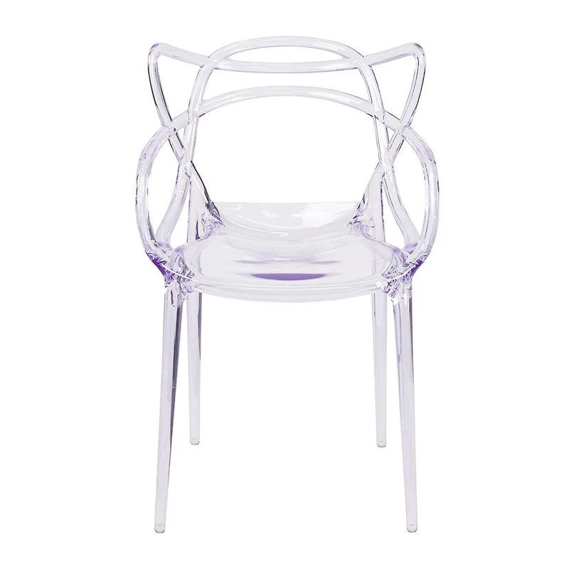 Acrylic Dining Arm Chair with Open Back for Modern Table Seating