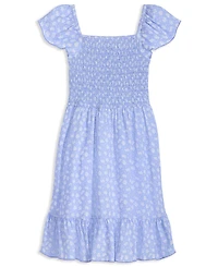 With Jules Big Girls Short-Sleeve Smocked-Bodice Dress