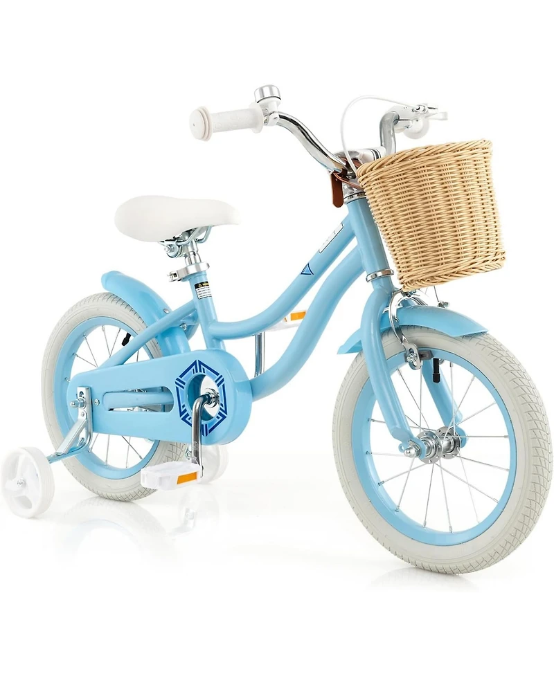 14-Inch Kids Bike with Training Wheels and Adjustable Handlebar Seat