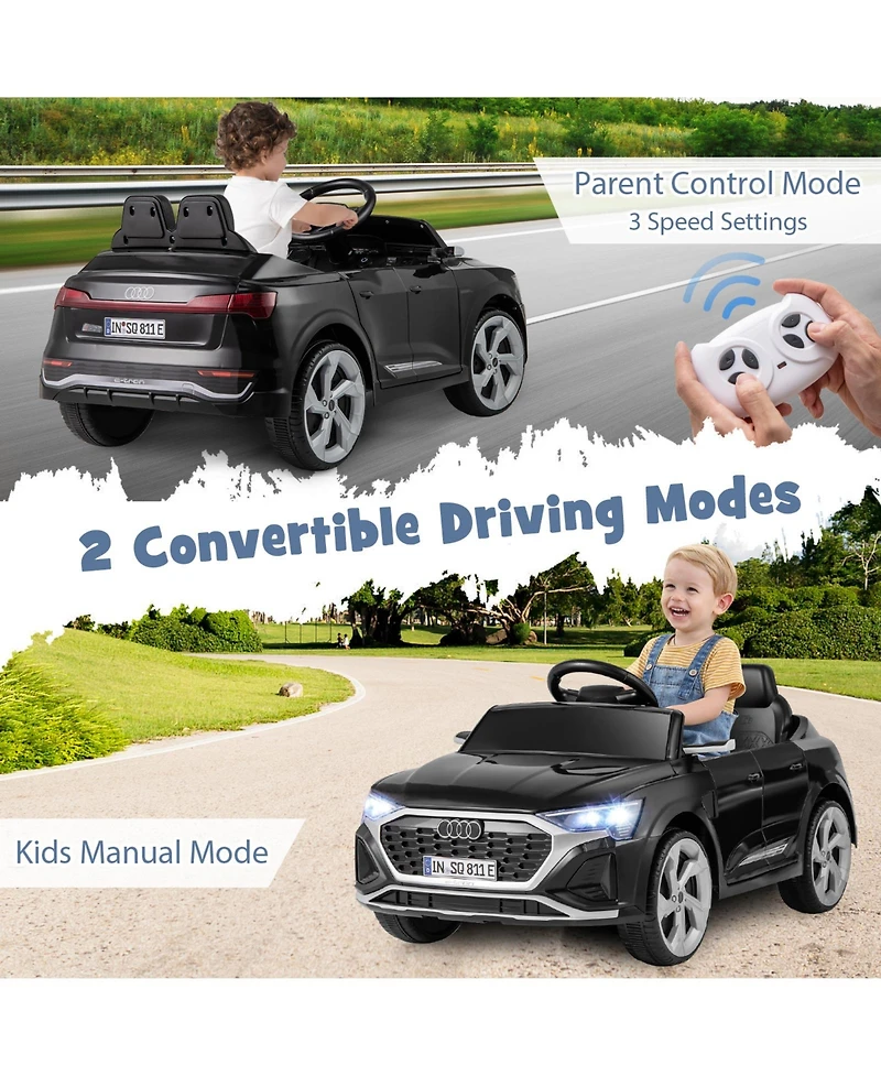 12V Kids Ride on Car Licensed Audi SQ8 with Remote Control and 3 Speeds